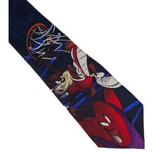 Looney Tunes Tasmanian Taz Devil basketball silk tie